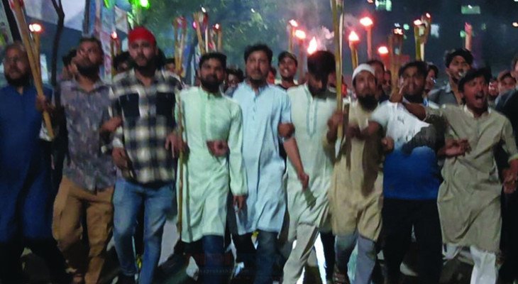 এনসিপির মশাল মিছিলে ‘জয় বাংলা’ স্লোগান, মুহূর্তে উত্তেজনা